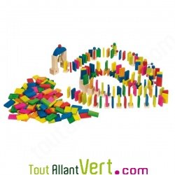 Rallye des dominos en bois avec pi�ces pivotantes 247 pi�ces, Goki, 5 ans+