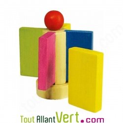 Rallye des dominos en bois avec pi�ces pivotantes 247 pi�ces, Goki, 5 ans+
