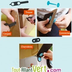 Kit de pi�ces connectrices pour fabriquer un avion � partir d\'objets r�cup�r�s, 5 ans+