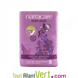 Serviettes hygi�niques naturelles r�gulier sans rabat, x14, Natracare