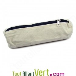 Trousse � personnaliser soi-m�me en coton bio �cru et bleu