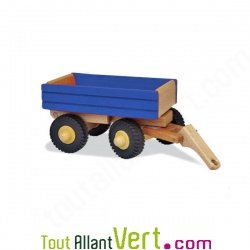 Remorque benne bleue en bois, jouet Holztiger