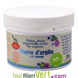 Pierre d\'Argile, nettoyant naturel multi-usages pot de 500g + ponge