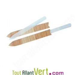 Lime  ongle en verre tremp transparente et leur tui en bois