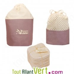 Kit 15 coton d�maquillant lavables en coton bio et le filet, Tendances d\'Emma