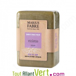 Savonnette de Marseille � la Violette et huile d\'olive, Marius Fabre, 250g