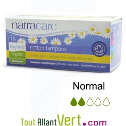 Tampons coton bio r�gulier avec applicateur, boite de 16