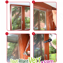 Film de survitrage isolant et invisible pour fentres 2.5x1.5m