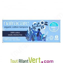 Tampons coton bio super avec applicateur, boite de 16