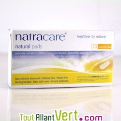 Serviettes hygi�niques naturelles r�gulier sans rabat, boite x20