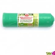 Sac poubelle vert 100 litres en plastique vgtal, lot de 10