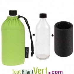 Gourde �cologique en verre isotherme Vert pomme 0.6 litres