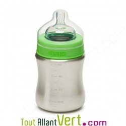Biberon inox et t�tine en silicone 266ml, 6 mois et +, Klean Kanteen