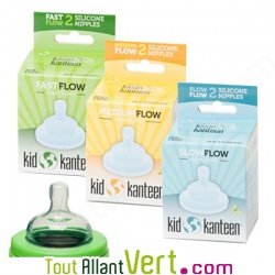 Lot de 2 ttines en silicone pour biberon en inox de Klean Kanteen