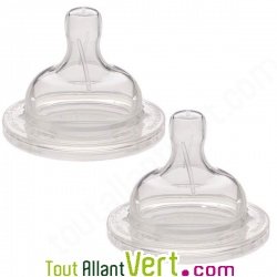 Lot de 2 t�tines silicone d�bit rapide 9 mois et + Klean Kanteen