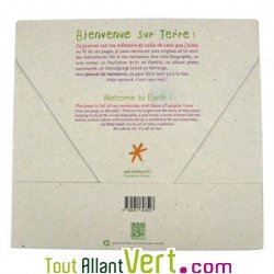 Journal de Naissance, livret recycl� cousu 20cm