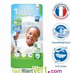 38 couches jetables �cologiques 16-30Kg XL de Tidoo