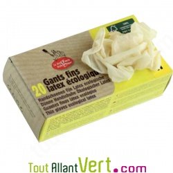 20 Gants fins  usage unique en latex naturel taille S