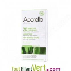 20 bandes cire froide �pilation Aisselle et Maillot bio