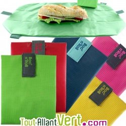 Emballage sandwich ajustable, r�utilisable et lavable pour sandwich ou gouter, 54x32cm, Carreaux