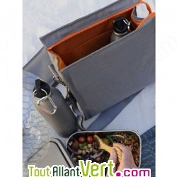 Sac isotherme recycl� gris ardoise pour emporter son repas