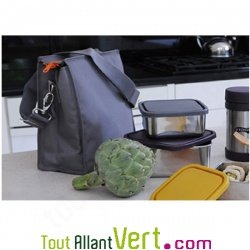 Sac isotherme recycl� gris ardoise pour emporter son repas