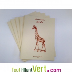 Cahier �colier 24x32cm, 96p recycl�, grands carreaux, Girafe
