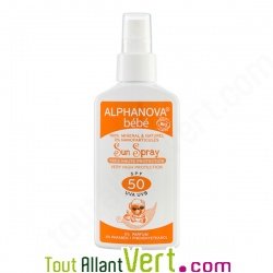 Lait solaire spray pour bb, indice 50 sans parfum