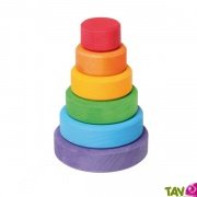 Petite tour ronde empilable en bois, 12cm