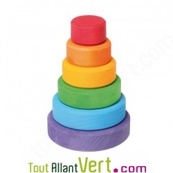 Petite tour ronde empilable en bois, 12cm