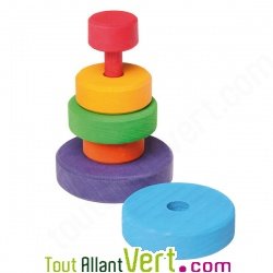 Petite tour ronde empilable en bois, 12cm