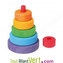 Petite tour ronde empilable en bois, 12cm