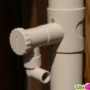 Collecteur d'eau de pluie beige sans coupe de gouttire ronde 80  100mm