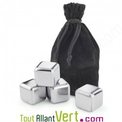 Gla�ons r�utilisables en inox, lot de 4