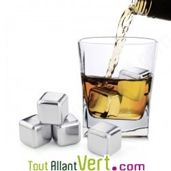 Gla�ons r�utilisables en inox, lot de 4