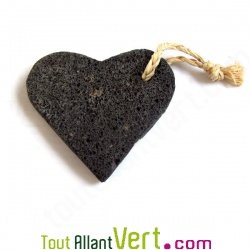 Pierre ponce volcanique coeur avec ficelle