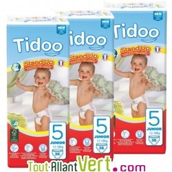 3 x 36 Culottes d\'apprentissage 12-18Kg Taille 5, jetables �cologiques Tidoo