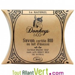 Savon au lait d\'anesse Bio sans Parfum, peaux sche et sensibles, 100g