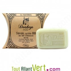 Savon au lait d\'anesse Bio sans Parfum, peaux sche et sensibles, 100g