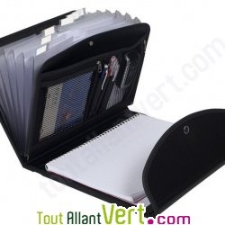 Organiseur mobile Trieur 6 compartiments EXAFOLIO avec bloc-notes recycl�