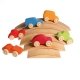 6 voitures en bois color�, 10cm Grimms