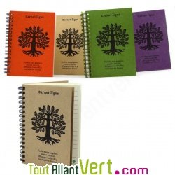 Carnet lign A6  spirale 120 pages recycles, 90g