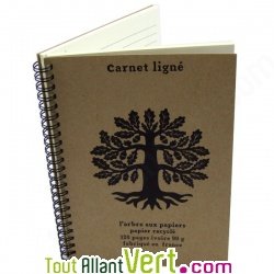 Carnet lign Beige A5  spirale 120 pages recycles, 90g