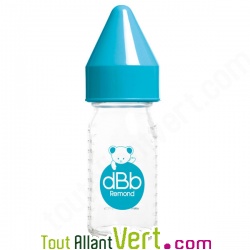 Biberon en verre sans BPA 110 ml, bouchon rose