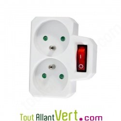 Bloc 2 prises coupe veille avec interrupteur �conomie d\'�lectricit�