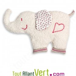 Bouillotte �l�phant noyaux de cerise et coton bio