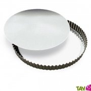 Tourtire 28cm fond amovible pour dmoulage facile, en fer blanc