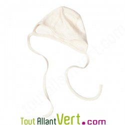 Bonnet b�b� coton bio Blanc 50/56 180g/m2