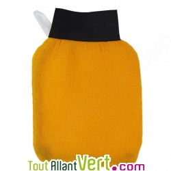 Gant du hammam Jaune en tissu granuleux