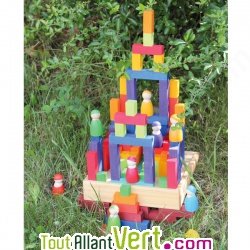 Blocs en bois pour construire et compter 100 pi�ces, 4 ans+